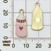 1 Gota rosa aceite DIY accesorios de joyería hechos a mano aleación colgante pequeño aretes aretes colgante de collar material