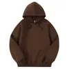 Nuevo producto de otoño: Sudadera de trabajo lisa de color personalizado, corte holgado, hecha de algodón chino y seda de leche, con logo estampado