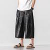 Verano 2022 nuevo estilo chino para hombre, seda helada, estampado de dragón, pantalones capri de flor oscura para hombre, pantalones grandes, pantalones casuales para hombre, venta al por mayor