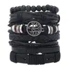 Transfronteiriço novo estilo retrô europeu e americano variedade em estoque árvore da vida contas de madeira miçangas multicamadas diy6 conjunto pulseira masculina