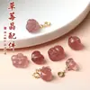 Accesorios de Alta Calidad al por Mayor Piezas Talladas de Cuarzo Fresa Natural Bolsa de la Suerte Colgante Pixiu Flor de Loto Cuentas Espaciadoras Joyería DIY
