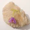 Charme de Tulipa Fosca Estilo Retro Hong Kong para Brincos Tecidos à Mão DIY Pingente para Mulheres Pingente para Bolsa Material Atacado