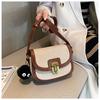 Bolsa de Exportación Transfronteriza para Mujer 2025 Nuevo Estilo K Nicho Contraste Lona Bolso Silla de Montar Retro Moda Tendencia Bolso Cruzado