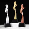 Trofeo de nota musical de cristal símbolo musical buen sonido micrófono Micrófono Dorado Premio Asiento anfitrión discurso concurso de canto