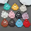 Llavero de Pata de Gato para Mascota de Cuero, Colgante Lindo de Dibujos Animados para Guardar Pelo de Perro y Gato, Adorno Personalizado de Moda