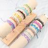 Pulseira de Contas Coloridas para Adolescentes Mais Vendida Transfronteiriça Amazon Mais Vendida Pulseira Impermeável Tecida com Cera Conjunto de Três Peças Atacado