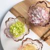Plato de Cristal Martillado Estilo Japonés con Flor de Cerezo, Plato para Salsa, Cuenco Pequeño para el Hogar, Plato para Vinagre, Plato para Condimentos, Plato para Salsas, Vidrio Resistente al Calor