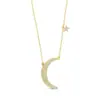 Collar Colgante de Estrella y Luna Full Diamond Nuevo Producto Transfronterizo Moda Europea y Americana Fiesta Fiesta Sexy Collar para Clavícula