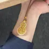 Novo Estilo Chinês Antigo Ouro de Areia Estilo Étnico Filigrana de Diamante Pingente de Cabaça Moda Corrente de Suéter de Corda Café Joias