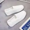 Sapatos de Lona Versáteis Novos Bai Zhenhe Primavera e Outono para Mulheres, Sapatos Slip-On de Malha, Sapatos Casuais com Cadarço Respiráveis Frescos de Plataforma
