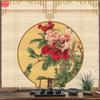 Nueva cortina de bambú china Zen de flores y pájaros, pantalla de elevación de persiana de fondo para sala de té, panel divisor, pintura colgante sin perforaciones, cortina decorativa