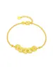 Pulsera Dorada de Plata Chapada en Oro Puro 999 Jiufengxiang para Mujer con Moneda de los Cinco Emperadores Pulsera de Hielo Triturado Explosión Regalo de Cumpleaños