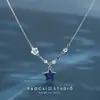 Colar Estrela Azul: Corrente de Clavícula Estrela Azul para Mulheres, Estilo Doce e Cool, Design de Nicho, Gargantilha de Colar de Alta Qualidade