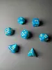 Conjunto de Dados Poliédricos D&D com Padrão de Mármore, Cores Misturadas, Transparente, D4D6D8D10D12D20 Lados, Tabuleiro Coc, Conjunto de Sete Peças