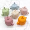 Taza de silicona infantil transfronteriza creativa a prueba de fugas con tubo de succión certificación completa grado alimenticio a prueba de caídas taza de aprendizaje para bebés