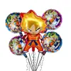 Nuevo juego de globos de película de aluminio con forma de Dragon Ball Monkey King, juguete de anime para decoración de fiestas de cumpleaños infantiles.
