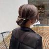 Simple pinza de metal con resorte, elegante horquilla con forma moderna, femenina, para el tiempo, lateral de la frente, parte trasera de la cabeza, tocado femenino