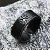 Guerrero de Acero Moda Japonesa y Coreana Anillo Giratorio Simple Venta al por Mayor Letra Vikinga Anillo de Acero de Titanio para Hombres Joyería de Mano