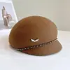 Asas Artísticas de Strass Corrente de Contas de Metal Chapéu Equestre para Mulheres Chapéu de Feltro de Lã Australiana Outono e Inverno