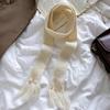 Bufanda Larga de Diseño con Borlas de Nicho de Moda Coreana Calentador de Cuello de Color Sólido Dulce y Fresco para Mujer Atuendo Otoño Invierno