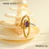Anillo Irregular de Acero Inoxidable Chapado en Oro con Circonita Incrustada, Diseño Europeo y Americano Transfronterizo, Joyería Ins de Nicho para Mano al por Mayor