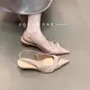 Sandalias Elegantes de Verano 2025 Estilo Francés para Mujer, Maduras, Abiertas en la Punta, Tacones Altos de Punta Fina, Perfectas con Vestidos