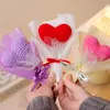 Ramo de Flores Artificiales Tejidas, Ramo en Forma de Corazón, Decoración de Coche con Flores Hechas a Mano, Ramo Pequeño, Venta al por Mayor Transfronteriza, Recuerdo, Flor Artificial