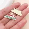 30 accesorios para joyería DIY: Árbol de Navidad de dibujos animados estilo gota de aceite, muñeco de nieve, Papá Noel y campanas como colgantes de regalo hechos de aleación de zinc