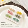 Pendientes de camelia coloridos de macarrones frescos, nuevos pendientes de frijol sencillos de primavera y verano, pendientes de dopamina para mujer en el puesto