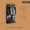 Painel perfurado guarda-roupa entrada multicamadas metal canto perfurado armazenamento ferro preto simples closet prateleira de armazenamento