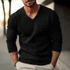 Europa Cruzada Primavera Nueva Otoño Invierno Ropa de Punto para Hombre Cuello en V Corte Ajustado Delgado Manga Larga Suéter Pulóver para Hombre Capa Base