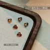 Arte de Uñas 2025 Nuevo Estilo Maillard Fondo Puntiagudo Diamante Celebridad de Internet Estilo Caliente Otoño e Invierno Cuadrado Grueso Color Rojo Café Diamante Estéreo Joyería para Uñas