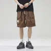 Pantalones Cortos de Trabajo de Seda de Hielo para Hombre 2026 Verano Delgados Retro Americano Funcionales Deportivos Casuales de Longitud Media Modernos