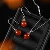 Aretes de Ágata Roja de 12 mm para Mujer, Estilo Borla, Nuevo Estilo Chino, Aretes Rojos para Combinar con Cheongsam