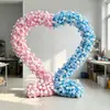 Decoración de Arco con Forma de Corazón para Celebración de Boda Arreglo Floral para Boda Flores Artificiales Flores Falsas Arco de Hierro con Forma de Corazón para Propuesta