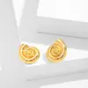 Pendientes de Joyería de Nicho Transfronterizos de Amazon Pendientes de Caracola de Oro de 18K Pendientes de Caracol Pendientes de Gama Alta Estilo Popular de Celebridad de Internet