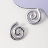Aretes Geométricos Espiral Símbolo Transfronterizo Europeo y Americano Acero Inoxidable Chapado en Oro Diseño de Patrón Forma de Plato para Incienso de Mosquito Aretes