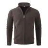 Cross2026 Invierno Nuevo Suéter Casual para Hombre Cuello Alto Color Sólido Chaqueta para Hombre Tallas Grandes Tejido Superior Moderno