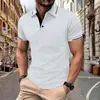 Camiseta Nueva de Verano para Hombre Moda Sencilla Versátil Camiseta de Manga Corta Cuello de Canalé con Botones Polo Deportivo
