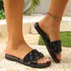 Sandálias femininas antiderrapantes, respiráveis, de verão, duráveis, de calçar, com sensação de pisar em fezes, adequadas para uso externo, design triangular em forma de diamante