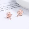 Pendientes de trébol de cuatro hojas de la suerte de plata de ley 925 para mujer, estilo nuevo, estilo sencillo, combina con todo, elegantes, para verano de 2022.