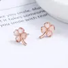 Pendientes de botón de trébol de la suerte para mujer plata de ley 925 nueva moda minimalista para cartílago de la oreja combinan con todo joyería de oreja de alta calidad