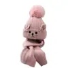 Novo Conjunto de Chapéu e Cachecol Infantil, Conjunto de Duas Peças, Chapéu de Tricô para Meninos com Forro de Fleece, Espessado, Chapéu de Inverno Cartoon para Bebês Meninas