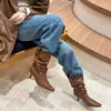 Nuevas botas de tacón de aguja estilo coreano de nicho para mujer 2026, caña corta con hebilla de cinturón, elegantes de tacón alto, punta fina, estilo western