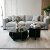 Mesa de centro transfronteriza comercio exterior al por mayor vidrio templado redonda moderna combinación mesa de centro para sala de estar uso doméstico en apartamentos pequeños