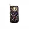 Cross-border New Skull PU Long Zipper Wallet 2389 Carteira de embreagem de noite de Natal para impressão de figuras
