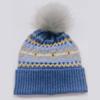 Gorro de lana de mohair elástico con diseño de copo de nieve, hilo de seda brillante, gorro de lana tejido a mano personalizado, moda, gorro de lana versátil, con vuelta, gorro de punto cálido