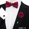 Conjunto de Gravata Borboleta, Abotoaduras e Broche Masculino de Três Peças para Terno de Casamento do Noivo Decoração de Camisa Gravata Borboleta Paisley