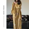 2026 Nuevo Conjunto de Pijama Pullover de Algodón y Seda de Alta Calidad para Mujer, Estilo Perezoso de Manga Larga para Aire Acondicionado