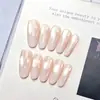 Nuevo Estilo Batido Suave Blanco Degradado Hidratante Perlas de Vidrio Simple Blanqueamiento Gama Alta Hecho a Mano Arte de Uñas Uñas Portátiles Mayoreo